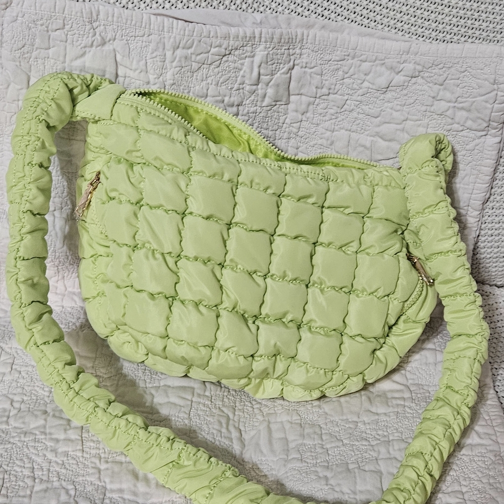 Urban Expressions Light Green Quilted Shoulder Bag
